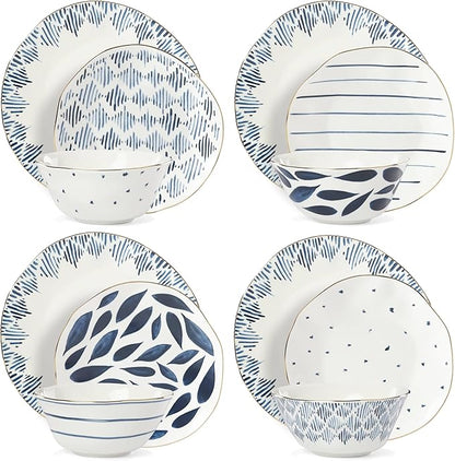 Lenox Blue Bay 12-Piece Dinnerware Set | ceramic, dishwasher safe, microwave - Image 2