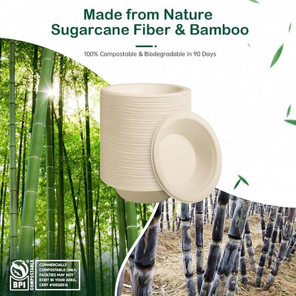 32 oz 68-Pack Large Compostable Paper Bowls, Disposable Meal Prep & Takeout - Image 6