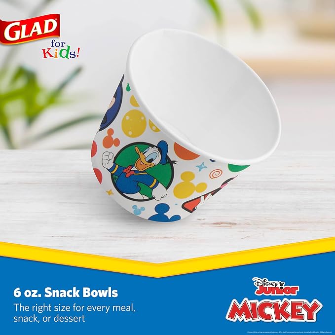 Glad Disney Mickey and Friends Disposable Snack Bowls, 6 Oz, soak-proof - Image 2