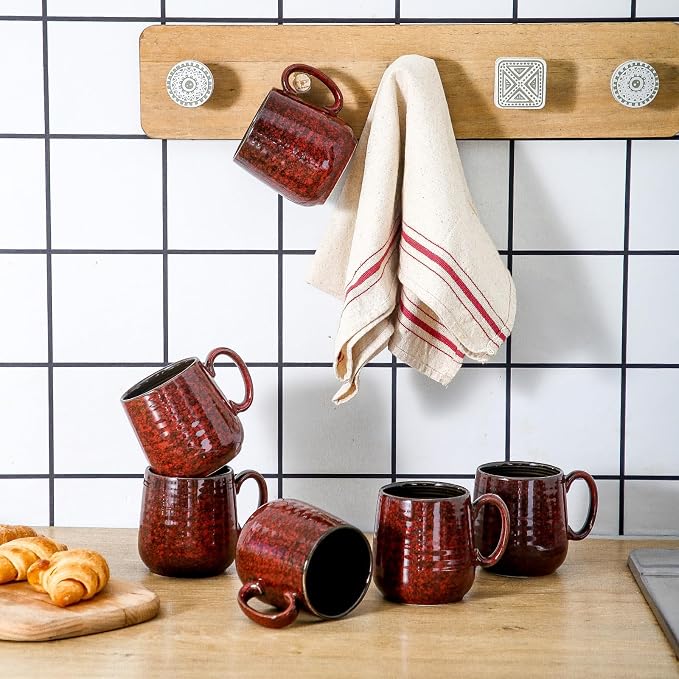 Hasense Coffee Mugs 8 oz, Ceramic Small Espresso Cups Set of 6, Mini Cups - Image 6