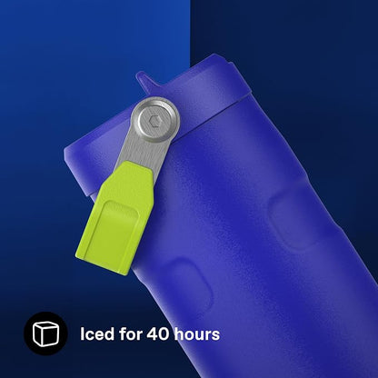Stanley 1913 Flip Straw Drinking Bottle 0.47 L Cobalt Chartreuse | Cools - Image 4