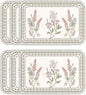 ISAENNE PVC Placemats Set of 6,Rectangular Floral Placemats, Waterproof and Heat-Resistant Place Mats,Decoration for Kitchen, Dinning, Parties, Holiday,12"*17"