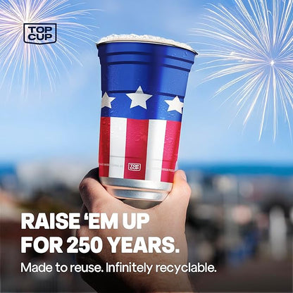 Top Cup Americana Cup | 20 oz Reusable Aluminum Party Cups 20 Count | Durable - Image 6