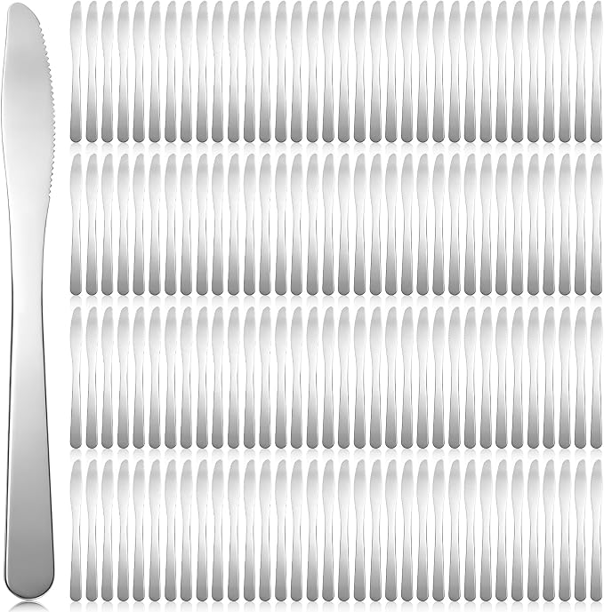 Gisafai 240 Pcs Stainless Steel Dinner Knives 8.3 Inches Spreader Knives by Gisafai