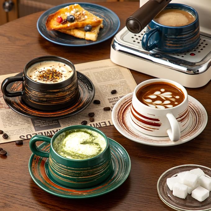 YUN TAO 8 oz Ceramic Cappuccino Cups - Image 7