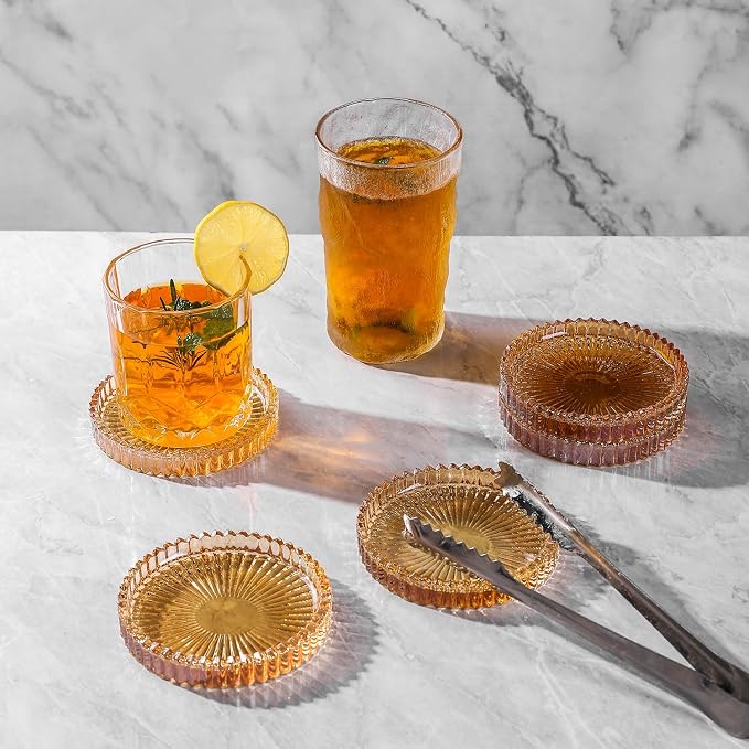 Glass Coasters Round Cup Mat, Decorative Wine Bottle Coaster, Crystal Drink - Image 5