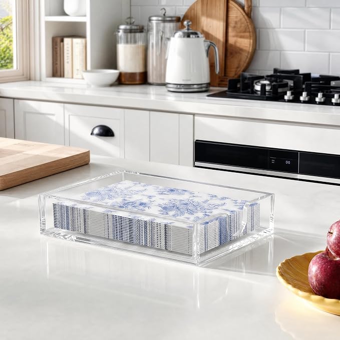 HBlife Acrylic Guest Towel, Paper Napkin Holder Tray - Image 4
