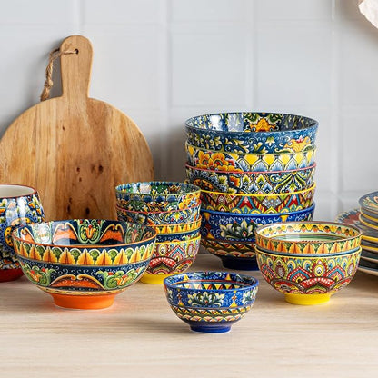 Henten Home Ceramic 5 oz Dipping Bowls, Boho Sauce Bowl Set of 6, Colorful - Image 7