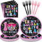 96 Pcs Pink and Black 10th Birthday Party Decoration Serves 24 | In My Double by Greencian