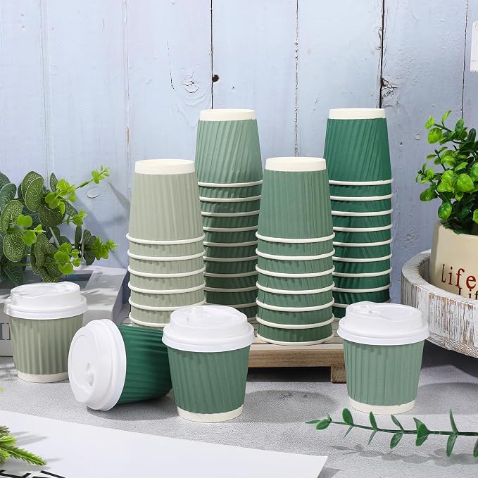 Whaline 100 Pcs Sage Green Disposable Espresso Cups - Image 4
