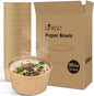 Ginkgo 90 Count 30 oz Extra Large Paper Bowls Leak Proof Disposable Hot Soup Bowls Bulk Large Salads Bowls, Heavy Duty Paper Bowls for Ice Cream, Hot Soup, Salad, Dessert, Cereals, Food