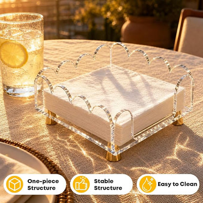 Scalloped Clear Acrylic Napkin Holder - Image 6