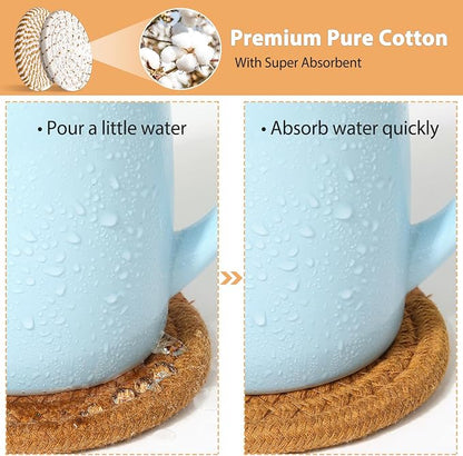 8 Style Drink Coasters with Holder, Absorbent Coasters - Image 5