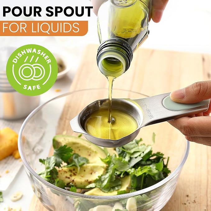 Spring Chef Magnetic Stainless Steel Measuring Cups Set of 7, Winter Frost | - Image 7
