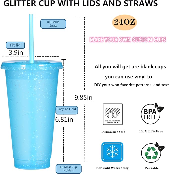 Suertestarry Tumbler with Straw and Lid, Water Bottle Iced Coffee Travel Mug Cup - Image 2