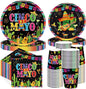 250Pcs Cinco De Mayo Decorations Mexican Fiesta Plates and Napkins Black Mexico by Greencian