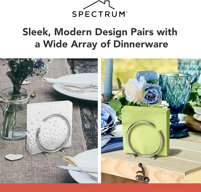 Spectrum Diversified Euro Round Napkin Holder, Satin Nickel, Model Number: 50278 - Image 6