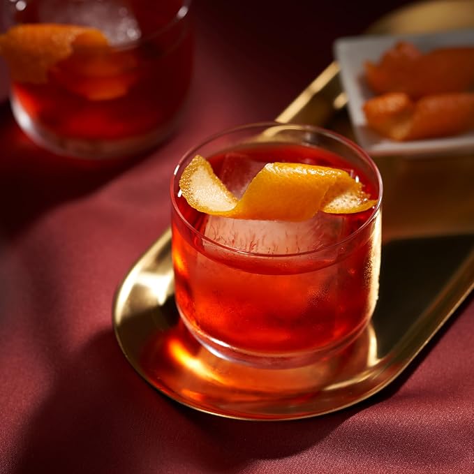 Viski Raye Crystal Negroni Glasses, Lowball Cocktail Glasses Premium Crystal - Image 10