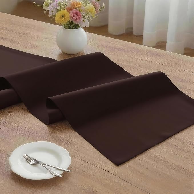 MEANMOY Brown Table Runner 72 Inches Long Waterproof Washable Table Runners | - Image 3