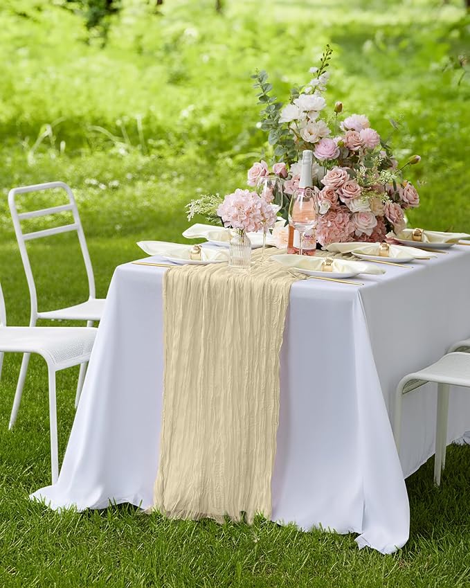 Pureegg 3-Pack Cheese Cloths Table Runner, Baby Shower, Wedding and Farmhouse - Image 7