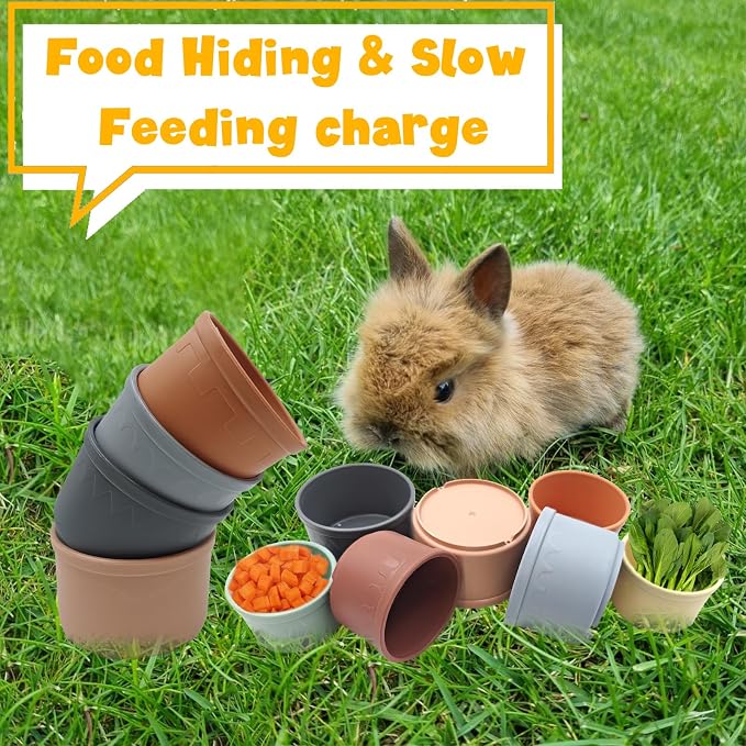 8 Pcs Stacking Cups for Small Animal Toys, Nesting Rabbit Toys of Different - Image 3