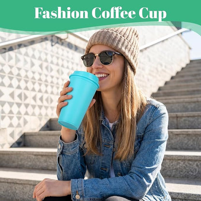 14 Reusable Cups with Lids, 16 oz Travel Coffee Cups, Bulk Coffee Cup - Image 6