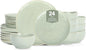Stone Lain Mirella 24-Piece Dinnerware Set Stoneware, Plates and Bowls set, Microwave and Dishwasher Safe, Dish Set for 8, Light Green