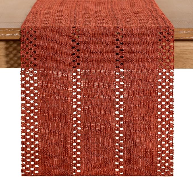 Boho Table Runner Summer Farmhouse Rustic Dining Dresser Scarf Home Decor | - Image 5