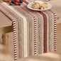 Artoid Mode Red Farmhouse Stripe Braided Table Runner 12x72 Inch | Holiday by ArtoidMode