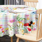 Spring Tablecloth Round, 70 Inch Gnome Flowers Buffalo Check Plaid Kitchen Table Cover for Dining Room Indoor Decor