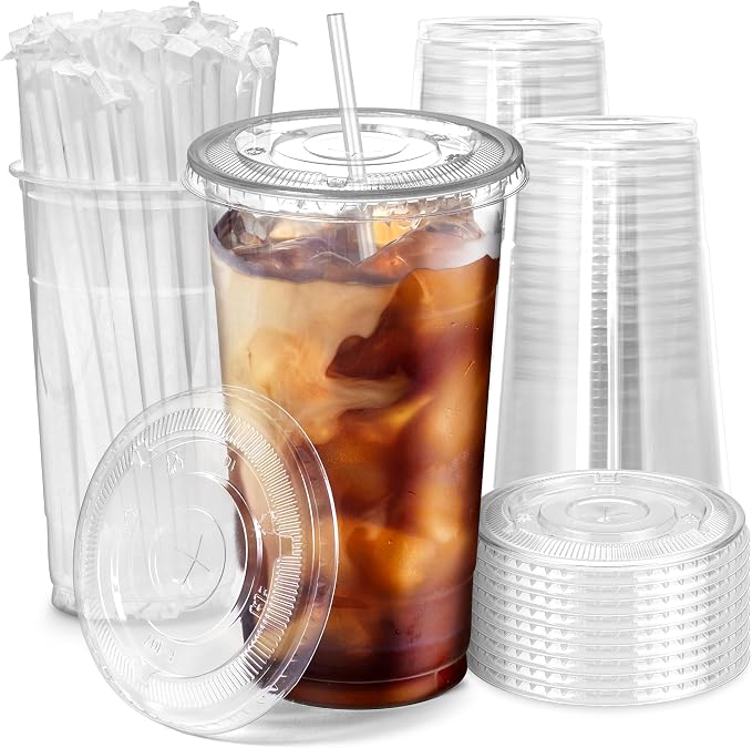 Fit Meal Prep 100 Pack 32 oz Plastic Iced Coffee Cups by FMPBRANDS