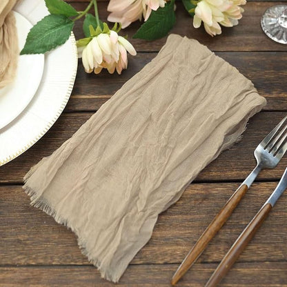 Efavormart 5 Pack 24"x19" Beige Matte Gauze Cheesecloth Napkins, Sandy Cotton - Image 8