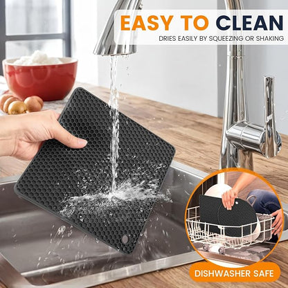 Silicone Trivet Mats 4 Heat Resistant Pot Holders Multipurpose Non-Slip Hot Pads - Image 6
