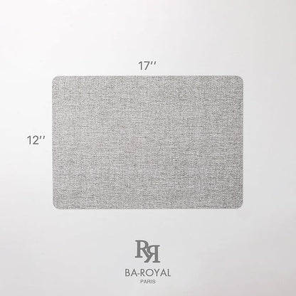 Faux Leather Placemats Set of 4 Vinyl Washable Wipeable Table Mats for Kitchen Dining Table Heat Resistant Waterproof Modern Indoor/Outdoor Placemats Non-Slip Easy Clean Place Mats (Mid Gray)