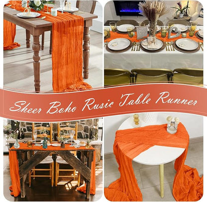30 Pack Orange Cheesecloth Table Runner 17 x 108 inch Cheese Cloth Table - Image 7