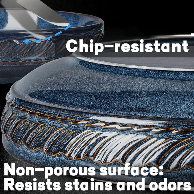 Pasta Bowls, 50oz Large Salad Serving Bowls, 9.75'' Plates Bowls Set of 4 - Image 8