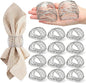 LemonRoad 12 Pcs Silver Twisted Wire Mesh Napkin Rings Metal Napkin Holders by Unknown
