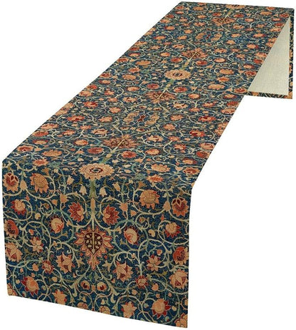 William Morris Floral Table Runner Vintage Flowers Strawberry Thief Table Runner by SXXLDNG