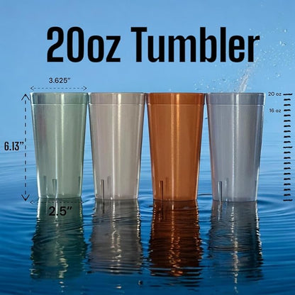 Oojami Set of 8 Plastic Tumblers, 20-Ounce Reusable Cups, BPA-Free & - Image 7