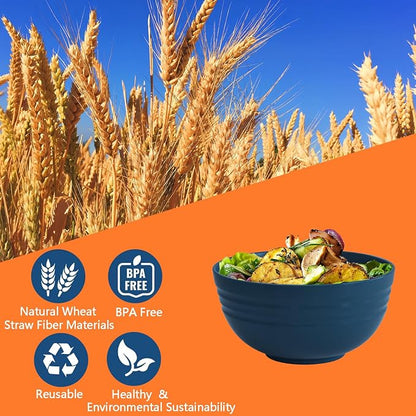 【6 Pcs】Unbreakable Mixing Bowls Unbreakable Salad Bowls, 68 Ounces Microwave - Image 3