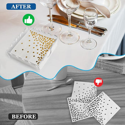 1 Pack Acrylic Cocktail Napkin Holder Crystal Clear Scalloped Tray - Image 4