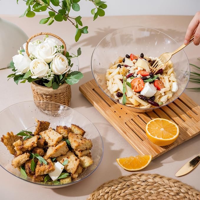 bUCLA 54 OZ Clear Plastic Serving Bowls - Image 4