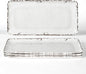 4-Pack 14" x 7" White Serving platter Set, Reusable Farmhouse Melamine Serving Platters for Cookie, Appetizer, Charcuterie, Snack, Party Food Display - Stackable Kitchen CounterTop Tray.