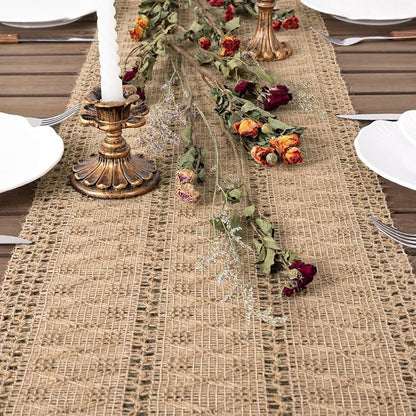Boho Table Runner Summer Farmhouse Rustic Dining Dresser Scarf Home Decor | - Image 2