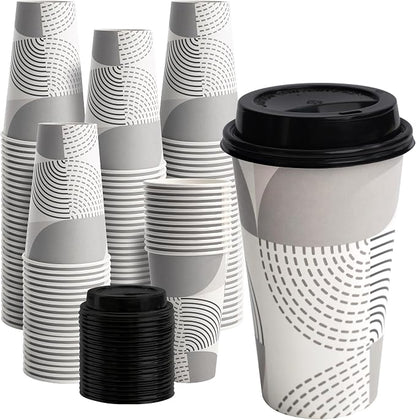 16 oz Disposable Paper Coffee Cups by VPACKDUO