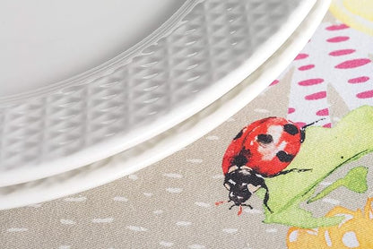 Maison d' Hermine Table Cloth Round Table 100% Cotton 69 Round Inches Tablecloth Reusable Decorative for Dining Room Farmhouse Home Valentines Day Decorations Spring Summer - Jardin D'Ete - Fog
