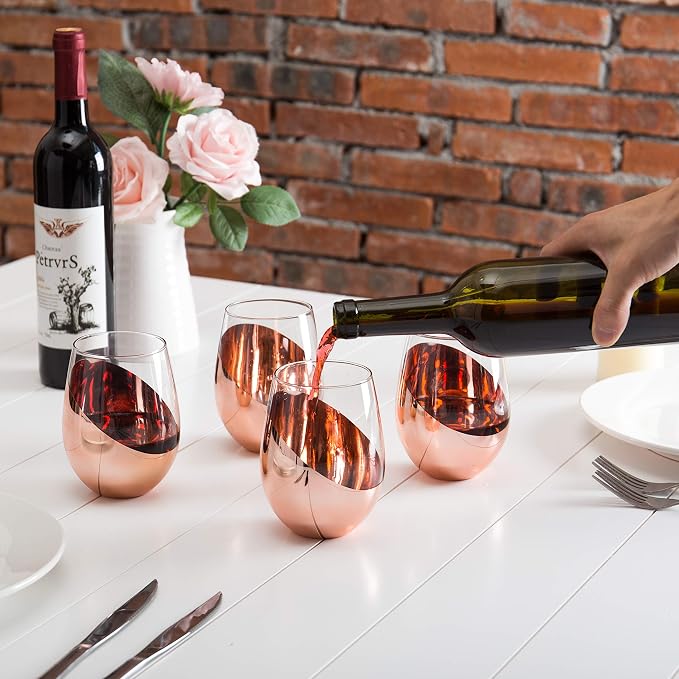 MyGift Stemless Wine Glasses Set of 4 - Image 2