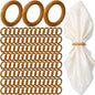 Thenshop 100 Pcs Decorative Wooden Napkin Rings Bulk Exquisite Round Dining by Thenshop