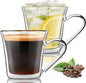Joeyan 12oz Double Walled Glass Coffee Mugs, Wide Mouth Latte Cappuccino by JoeyanHousehold