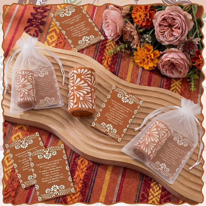12 Set Cielito Lindo Party Favors, Terracotta, Handleless | Mexican Tequila - Image 5